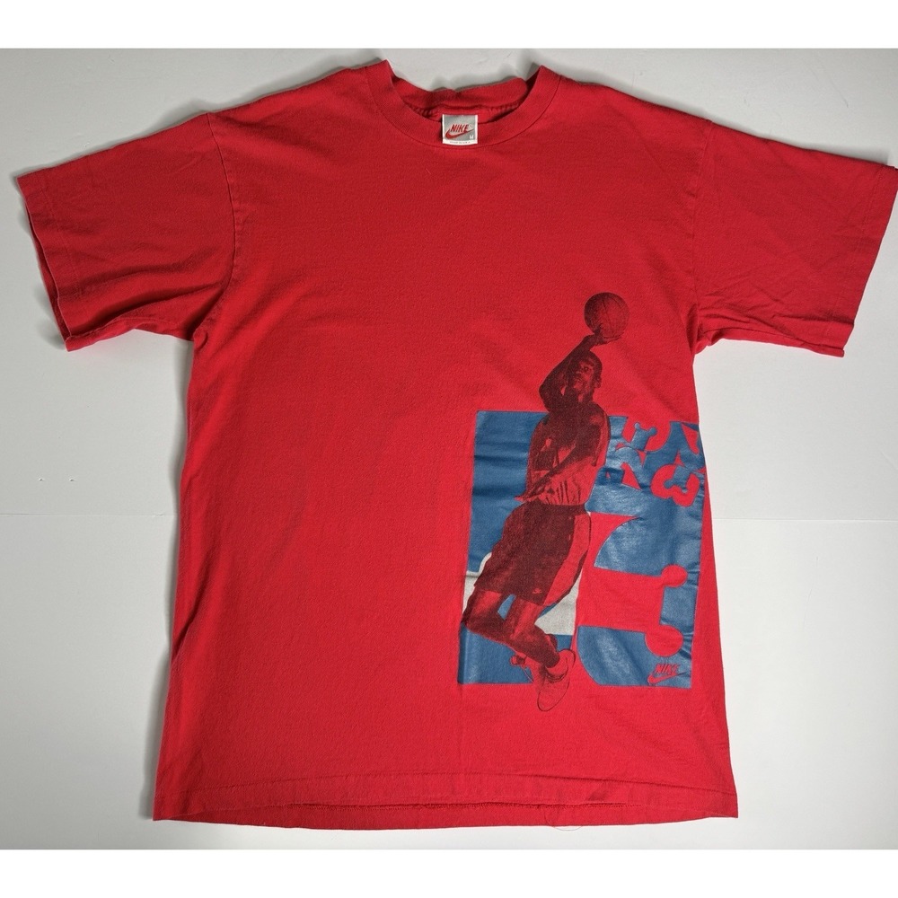 Nike Michael Jordan 23 Puzzle Piece Shirt Red USA Youth M Single Stitch Gray Tag